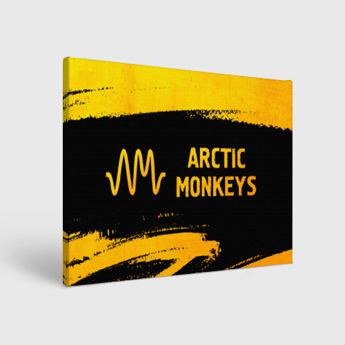 Холст прямоугольный Arctic Monkeys - gold gradient по-горизонтали, цвет 3D печать