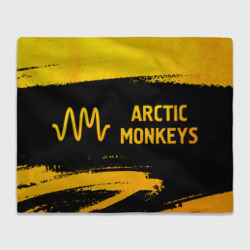 Плед 3D Arctic Monkeys - gold gradient по-горизонтали