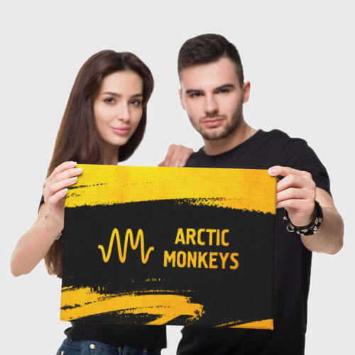 Холст прямоугольный Arctic Monkeys - gold gradient по-горизонтали, цвет 3D печать - фото 5