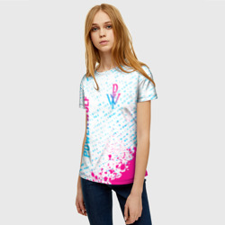 Женская футболка 3D Powerwolf neon gradient style вертикально - фото 2