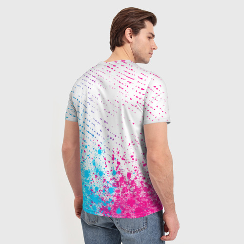 Мужская футболка 3D Hollywood Undead neon gradient style посередине, цвет 3D печать - фото 4