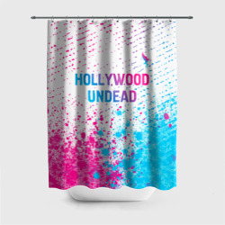 Штора 3D для ванной Hollywood Undead neon gradient style посередине