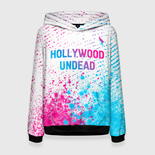 Женская толстовка 3D Hollywood Undead neon gradient style посередине, цвет 3D печать