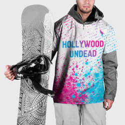 Накидка на куртку 3D Hollywood Undead neon gradient style посередине