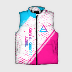 Женский жилет утепленный 3D Thirty Seconds to Mars neon gradient style вертикально