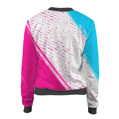 Женский бомбер 3D Thirty Seconds to Mars neon gradient style вертикально, цвет черный - фото 2