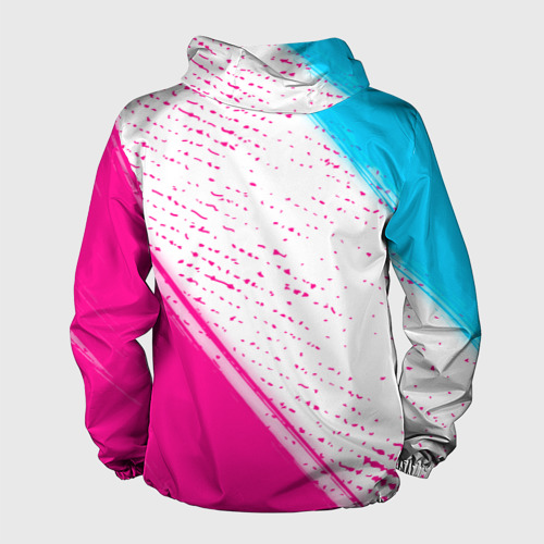 Мужская ветровка 3D Thirty Seconds to Mars neon gradient style вертикально, цвет черный - фото 2