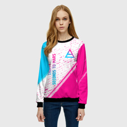 Женский свитшот 3D Thirty Seconds to Mars neon gradient style вертикально - фото 2