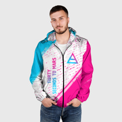 Мужская ветровка 3D Thirty Seconds to Mars neon gradient style вертикально - фото 2