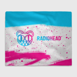 Плед 3D Radiohead neon gradient style по-горизонтали