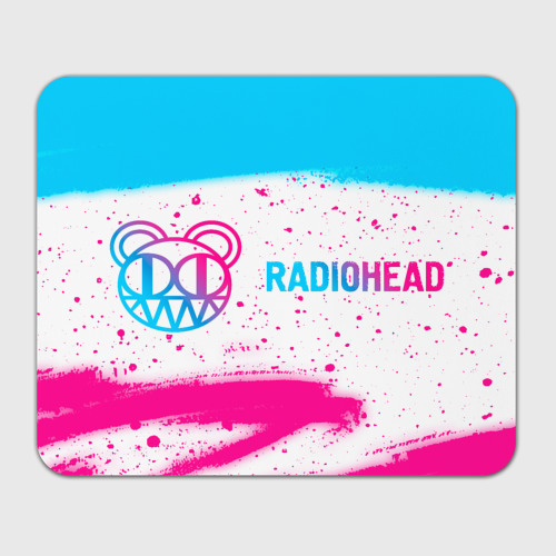 Прямоугольный коврик для мышки Radiohead neon gradient style по-горизонтали