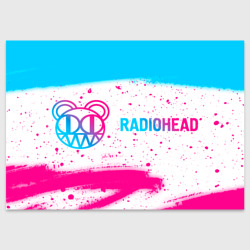 Поздравительная открытка Radiohead neon gradient style по-горизонтали