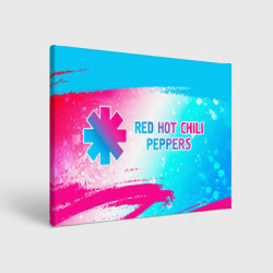 Холст прямоугольный Red Hot Chili Peppers neon gradient style по-горизонтали