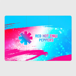 Магнитный плакат 3Х2 Red Hot Chili Peppers neon gradient style по-горизонтали