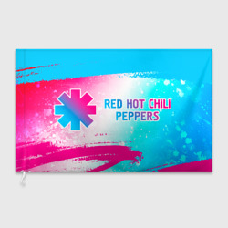 Флаг 3D Red Hot Chili Peppers neon gradient style по-горизонтали