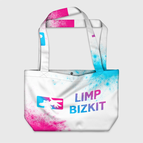 Пляжная сумка 3D Limp Bizkit neon gradient style по-горизонтали