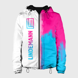 Женская куртка 3D Lindemann neon gradient style по-вертикали