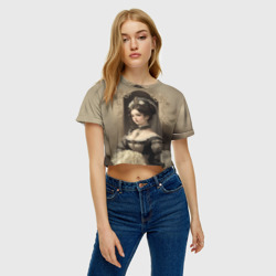 Женская футболка Crop-top 3D Девушка из викторианской эпохи  - фото 2