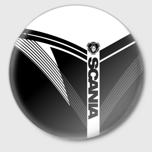 Значок Scania логотип на абстрактном фоне, цвет белый