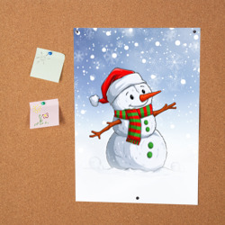 Постер Весёлый снеговик в колпаке - фото 2