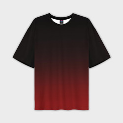 Мужская футболка oversize 3D Градиент от тёмного до тёмно красного 