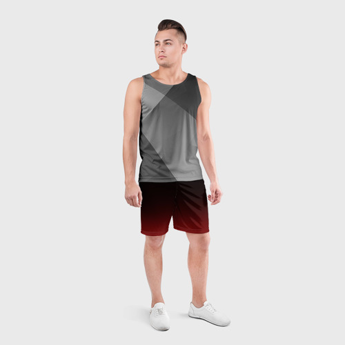 Мужские шорты спортивные Градиент от тёмного до тёмно красного , цвет 3D печать - фото 4