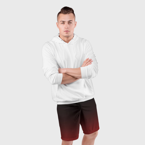 Мужские шорты спортивные Градиент от тёмного до тёмно красного , цвет 3D печать - фото 5