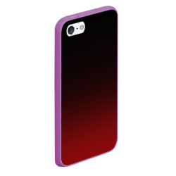 Чехол для iPhone 5/5S матовый Градиент от тёмного до тёмно красного  - фото 2