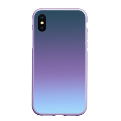 Чехол для iPhone XS Max матовый Градиент синий фиолетовый голубой 