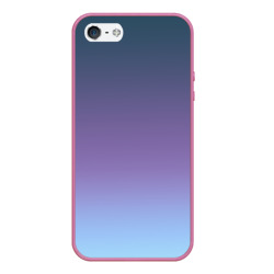 Чехол для iPhone 5/5S матовый Градиент синий фиолетовый голубой 