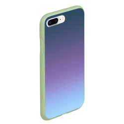 Чехол для iPhone 7Plus/8 Plus матовый Градиент синий фиолетовый голубой  - фото 2