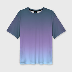 Женская футболка oversize 3D Градиент синий фиолетовый голубой 