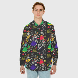 Мужская рубашка oversize 3D Dia de los muertos pattern fiesta - фото 2