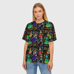 Женская футболка oversize 3D Dia de los muertos pattern fiesta - фото 2