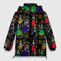 Женская зимняя куртка Oversize Dia de los muertos pattern fiesta