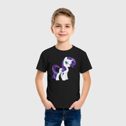 Детская футболка хлопок с принтом Рарити из My Little Pony в кино, фото на моделе #1