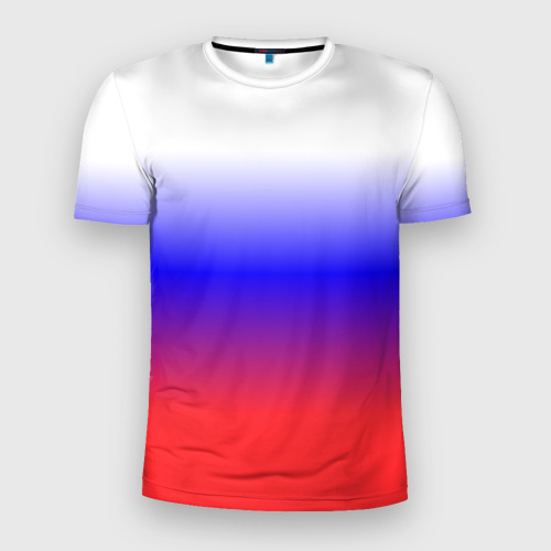 Мужская футболка 3D Slim с принтом Фраг России градиент, вид спереди #2