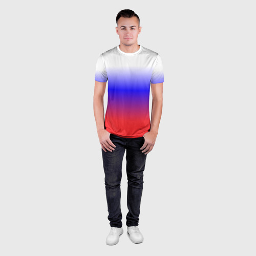 Мужская футболка 3D Slim с принтом Фраг России градиент, вид сбоку #3
