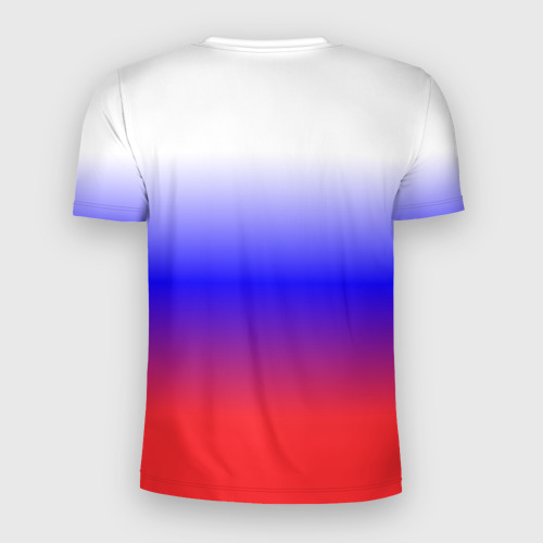Мужская футболка 3D Slim с принтом Фраг России градиент, вид сзади #1