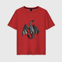 Женская футболка хлопок Oversize Demon swan