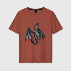 Женская футболка хлопок Oversize Demon swan