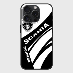 Чехол силиконовый для Apple iPhone 15 Pro матовый Scania дальнобойщик