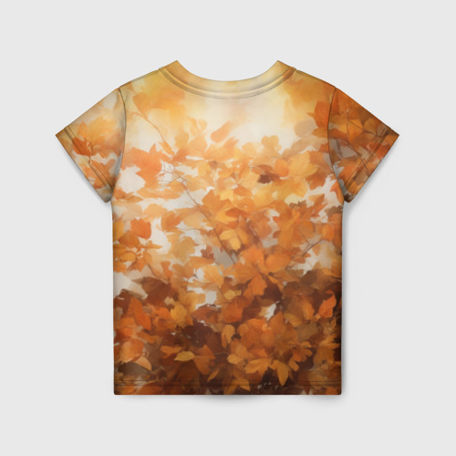 Детская футболка 3D Лиса в осенних листьях, цвет 3D печать - фото 2