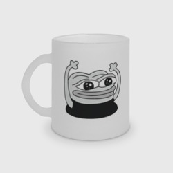 Кружка матовая стеклянная Лягушонок Пепе радуется