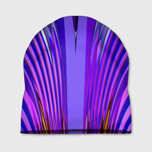 Шапка 3D Фиолетовые линии и полосы