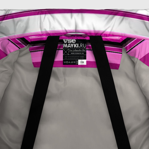 Зимняя куртка для девочек 3D с принтом Розовый выпуклый фон, фото #5