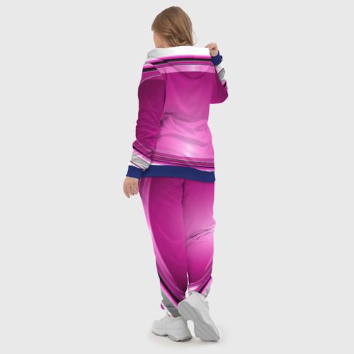 Женский костюм 3D Розовый выпуклый фон, цвет синий - фото 6