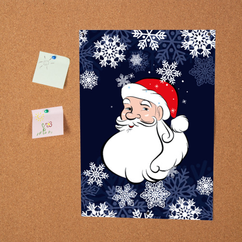Постер Дедушка Мороз и снежинки - фото 2