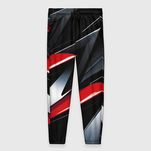 Женские брюки 3D с принтом Red black  abstract, вид спереди #2