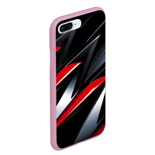 Чехол для iPhone 7Plus/8 Plus матовый с принтом Red black  abstract, вид сбоку #3
